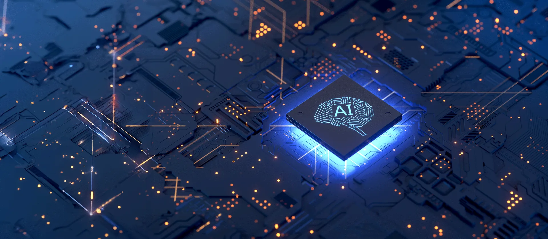 KI, Konzept der künstlichen Intelligenz, 3D-Rendering, konzeptionelles Bild. 