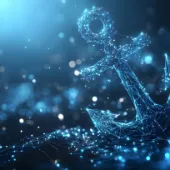 Abstrakte digitale Netzwerklandschaft in Blau mit dynamischen Datenstrukturen und KI-inspirierter Visualisierung. Das Bild symbolisiert die Transformation von Finance & Controlling durch künstliche Intelligenz, datengetriebene Unternehmenssteuerung, digitale Vernetzung sowie den Übergang von isolierten KI-Pilotprojekten zu einer skalierbaren, KI-gestützten Steuerungsorganisation.